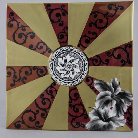 peinture-sur-porcelaine-hibiscus-noir-rachel-plantier